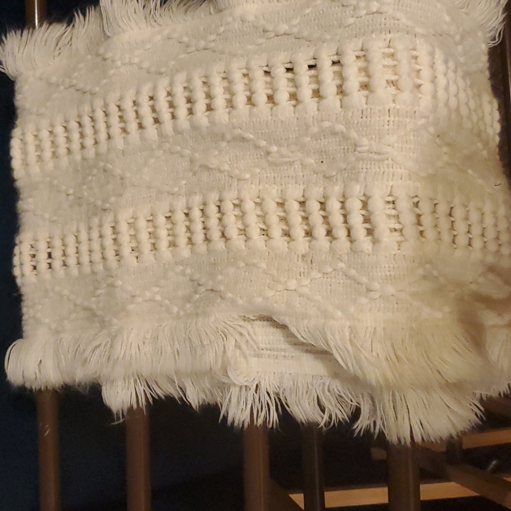 White Winter infinity scarf